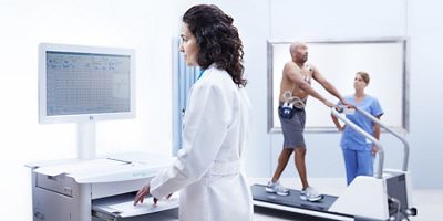 Welch Allyn® Q-Stress® Cardiac Stress Testing System with patient