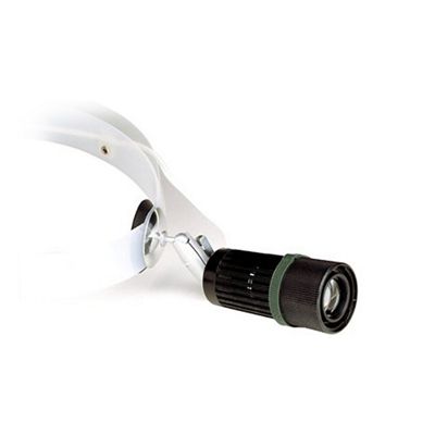 A Welch Allyn Halogen Headlight, attached to a white, adjustable headband. It features a dial for focusing the light output.