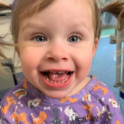 picture of a toddler with pigtails