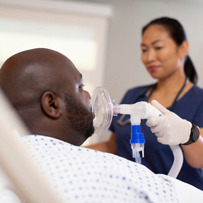 patient and nurse with VOLARA acute care system