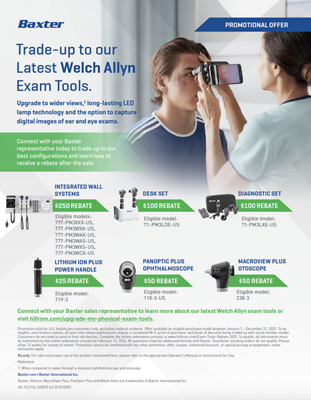 welch allyn physical exam national rebate 2025
