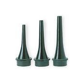 Black pneumatic tips, in 3 sizes, appropriate for use in veterinary settings with the Welch Allyn Operating Otoscope