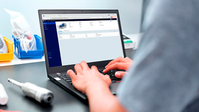 Technician using Laptop