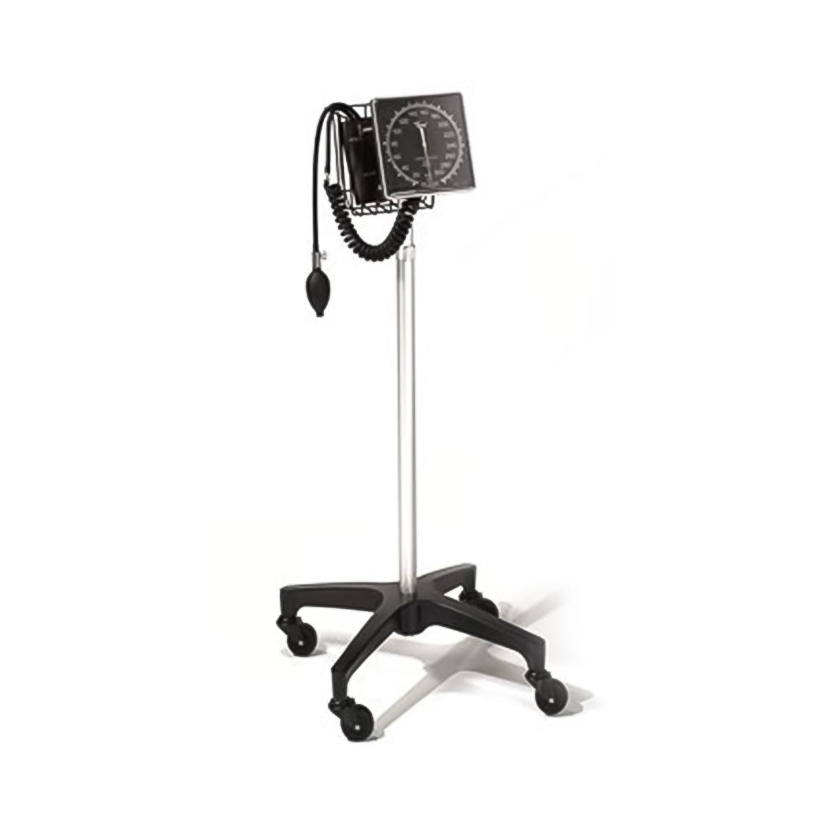 Tycos 509 Mobile Aneroid Sphygmomanometer on rolling stand, 3/4 view