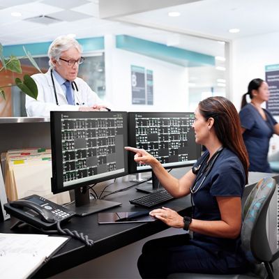 Nurse at computer