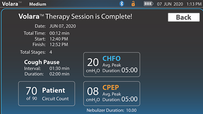 volara summary bluetooth screen